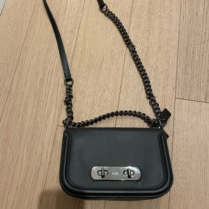 Coach black leather bag